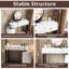 Meuble-lavabo à miroir détachable, minimaliste moderne avec éclairage tricolore, trois tiroirs principaux et latéraux, armoire latérale rotative, réglable pour l'espace de la chambre à coucher, meuble-lavabo en métal noir