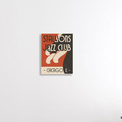 " Stallions Jazz Club Retro Abstract Horse Chicago Illinois " Graphic Art Print