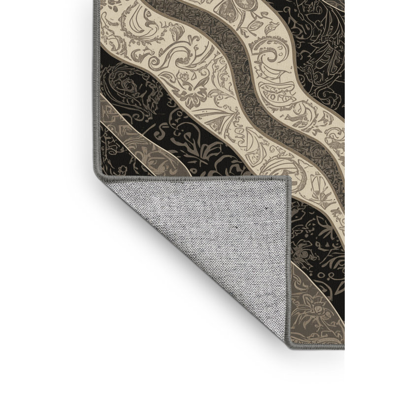 Tapis oriental gris lavable à la machine Paxon Classic - reliure grise, 4 x 6