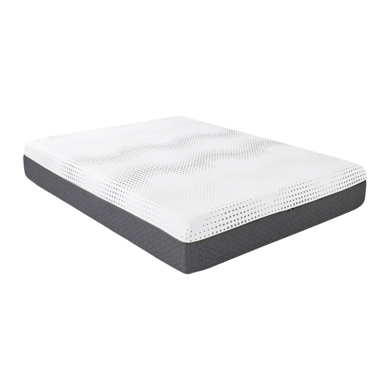 Gann 12" Modern & Contemporary California King Green Tea Gel-Infused Memory Foam Hybrid Mattress with Charcoal Infused Base, Firm Comfort Level