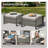 Outdoor PE Wicker Ottomans Set of 2 with Beige Cushions