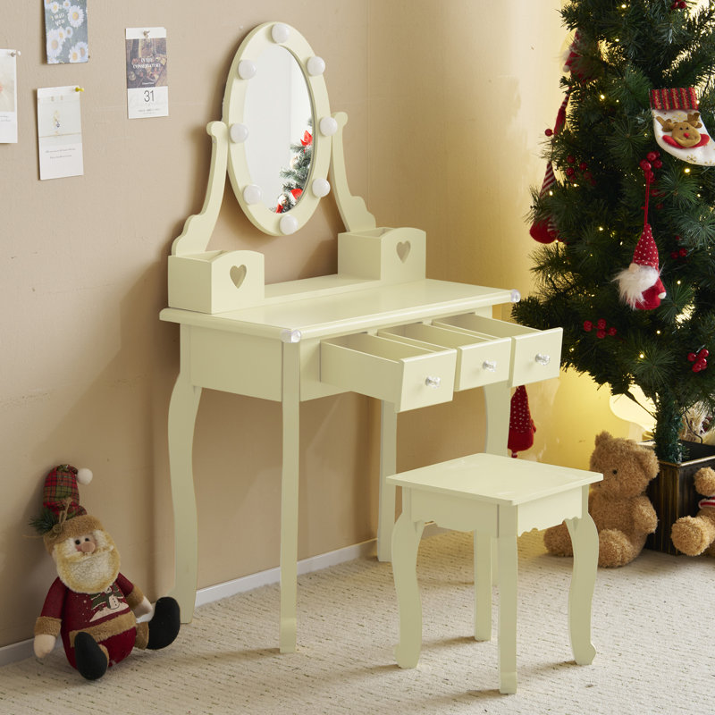 Ensemble de coiffeuse pour enfant, Jaune