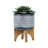 Ceramic 5" Aztec Planter On Wooden Stand