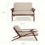 Chaise d'appoint Mid-Century moderne idéale pour les chambres relaxantes en gris et revêtue de tissu