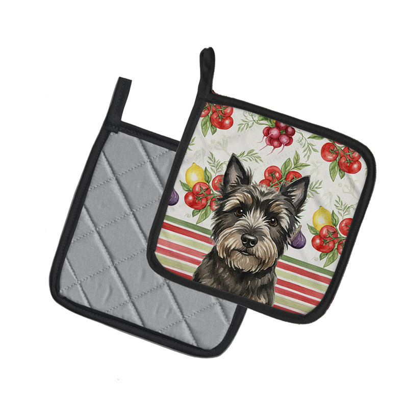 Paire de marmites noires Cairn Terrier