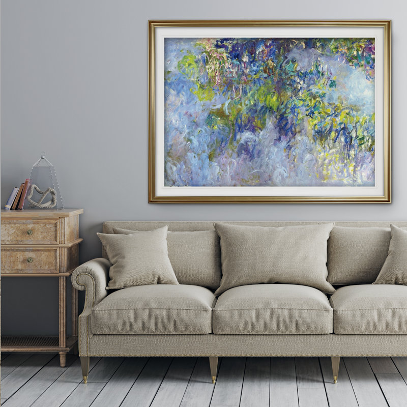 Wisteria by Claude Monet - Print, Framed Print, 31" H x 43" W, Gold
