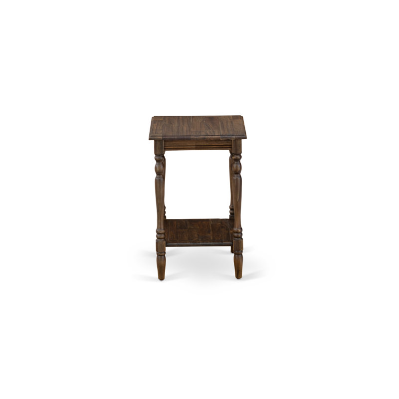 Bedford Night Stand - Rectangle End Table with Open Storage Shelf for Bedroom, Distressed Jacobean, Distressed Jacobean