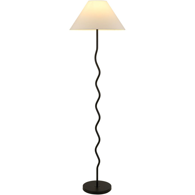 Lampe sur pied Burt Gleda, Noir, Blanc
