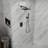 12 Inch Wall Mounted Shower System Rain Mixer Shower Combo Set Square Shower Head with Hand Shower-102193247