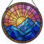 Panneau de vitrail 12 "H Sunset Mountains-1741874945