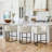 27''Upholstered Counter Stool with Curved Barrel Back, U-Shaped Metal Base, and Footrest-744795756