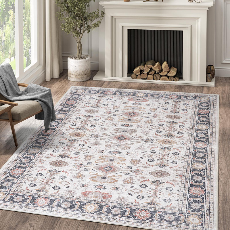 Tapis intérieur lavable Nermine Chenille Mashine, Rectangle 4 pi x 6 pi