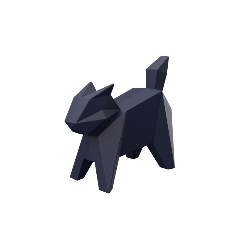 Statue de chat en plastique, Bleu