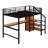 Aribella Full Size Metal Loft Bed With Desk, Storage Staircase And Small Wardrobe-106969732