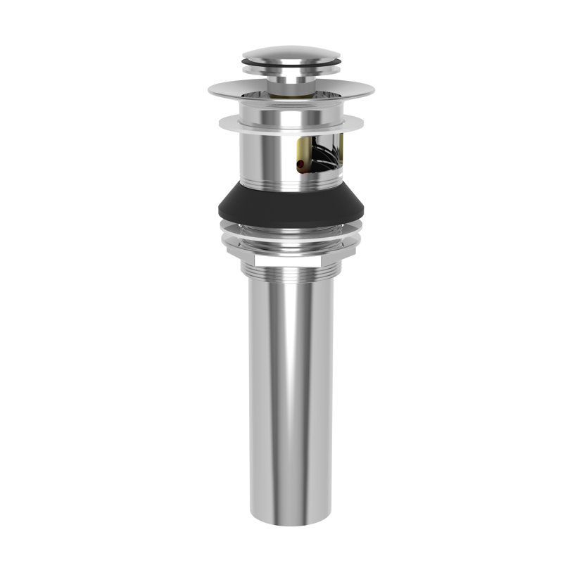 Push Pop-Up Bathroom Sink Drain with Overflow Holes, Polished Chrome, Included