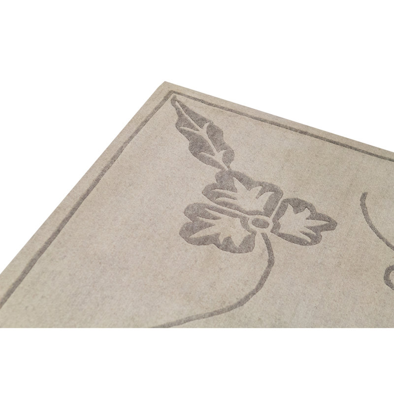 Wool Floral Area Rug in Gray
