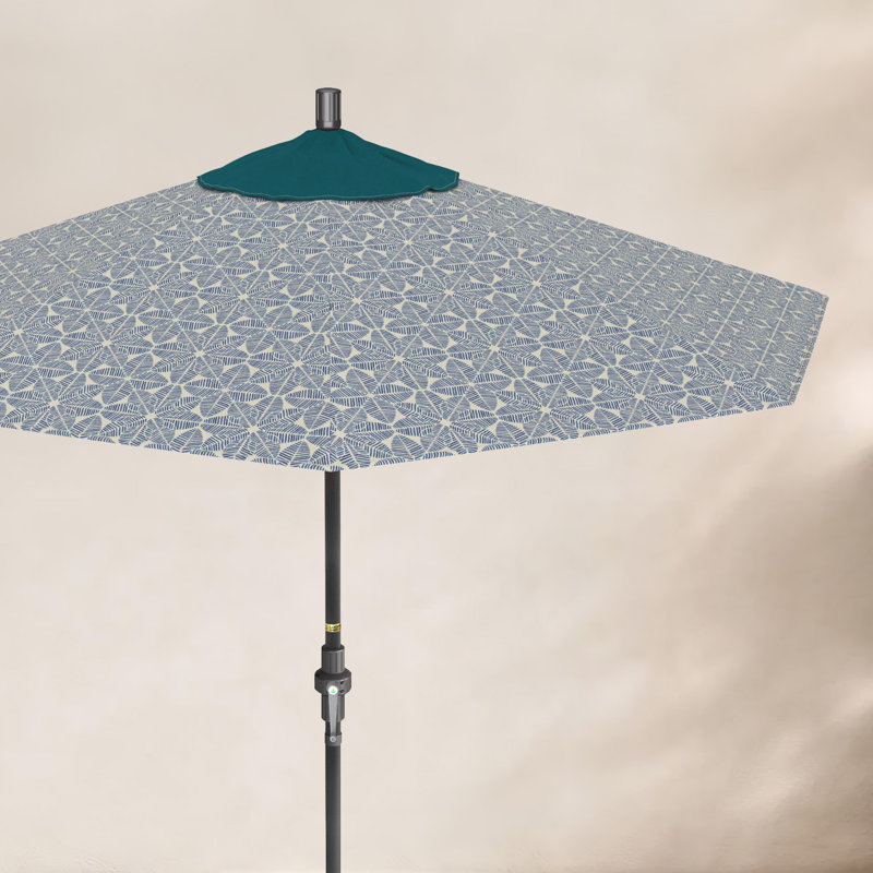 Parasol de marché 9 pi Santana Praneeth, Palmier azur - Pacifica Premium, Gris