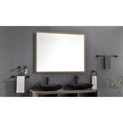 Wall Mounted Fog Led Bathroom Mirror, 48X36inch, Adjustable, Adds A Sophisticated Touch To Your 48 X 36Inch Mirror For Vanity, Mounted, Offers Excellent Makeup Visibility