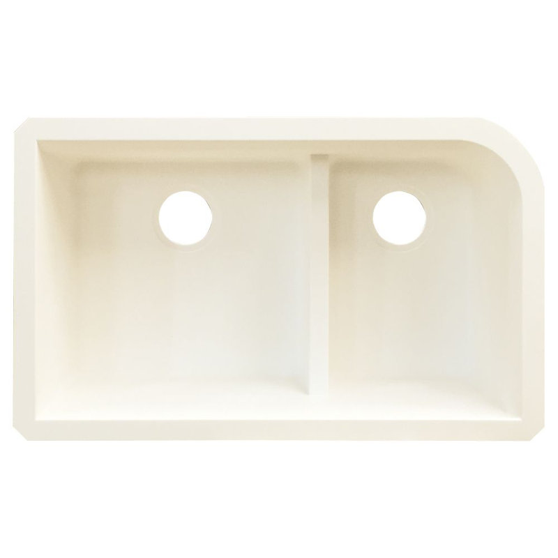 Radius 31.5'' L Double Bowl Kitchen Sink, White