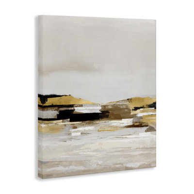 Paysage abstrait avec art mural jaune sur toile, par Amber Sterling