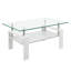 Rectangle Coffee Table, Tempered Glass Tabletop With MDF Layer, Modern Table For Living Room, Transparent Glass-1081972295