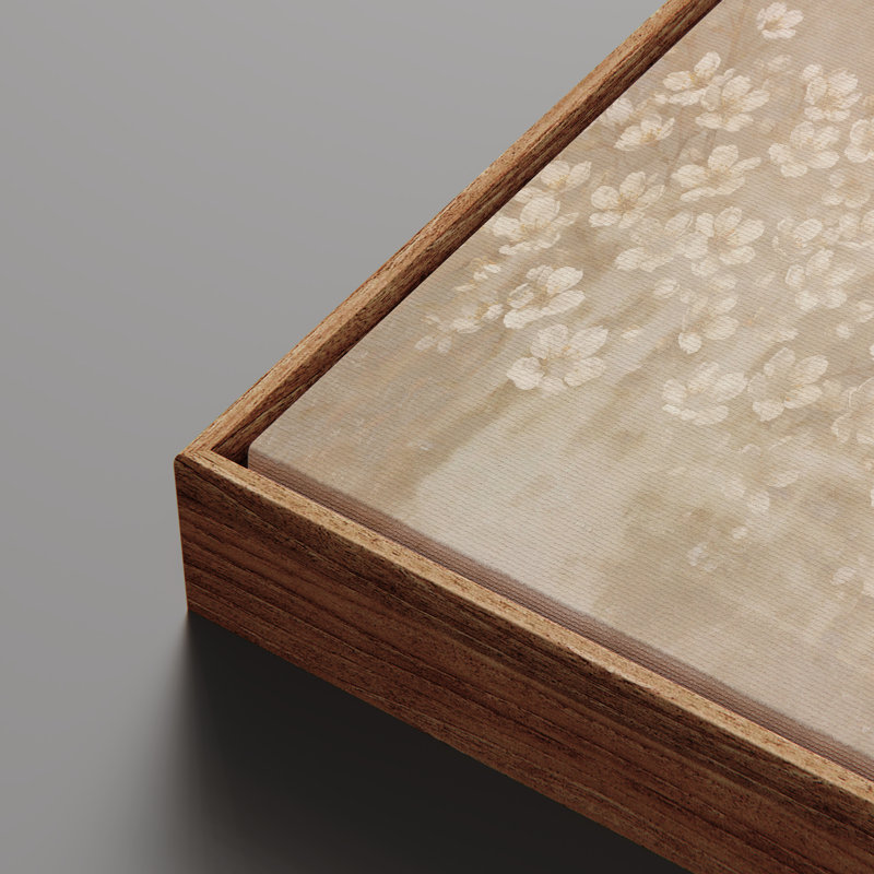 «Soft Neutral Blossoms with Dreamy Floral Atmosphere», reproduction d'art encadrée, Naturel, H 16 po x l 24 po