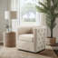 Fauteuil demi-tonneau pivotant à 360 degrés avec capitonnage et têtes de clou Arazia, taupe Lavaca-1820276367