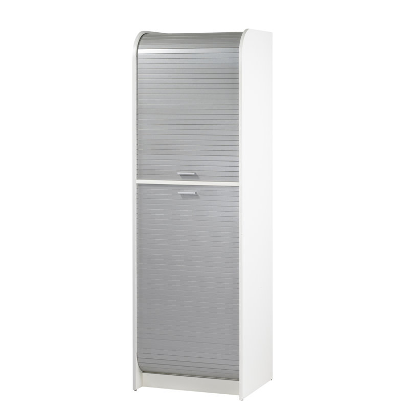 Crispin 180.7cm Kitchen Pantry, White/Aluminium