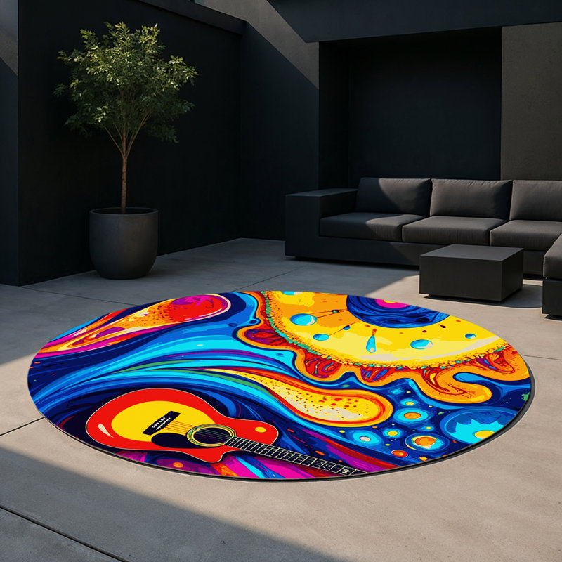 Tapis d'intérieur et d'extérieur Rainbow Reverberation, Rond 5 pi