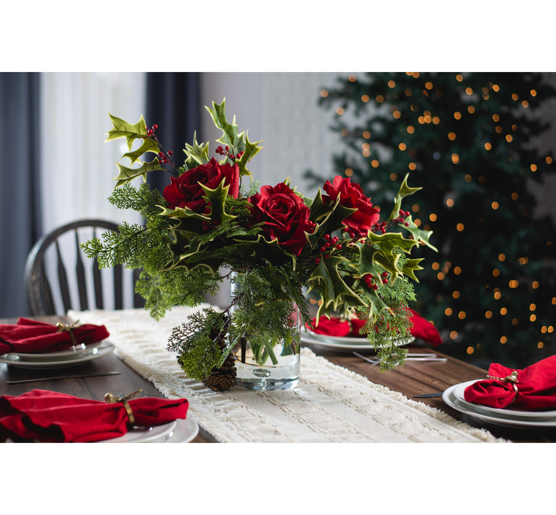 Silk Rose Arrangement in Vase DarbyCreekTrading