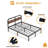 Queen Size Black Metal Platform Bed with 40-Inch Solid Wood Headboard, Underbed Storage, Noise-Free Support, No Box Spring Needed-2025536610-2015625706