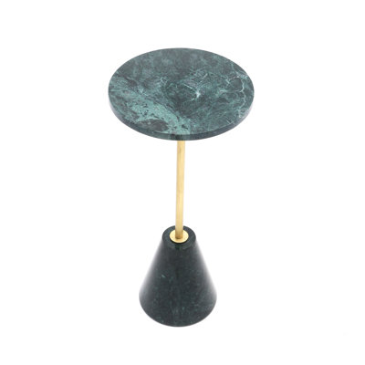 Kryslynn Genuine Marble Pedestal End Table