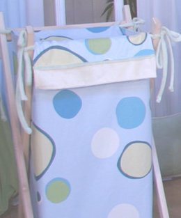 Minky Bubbles Fabric Laundry Hamper, Blue