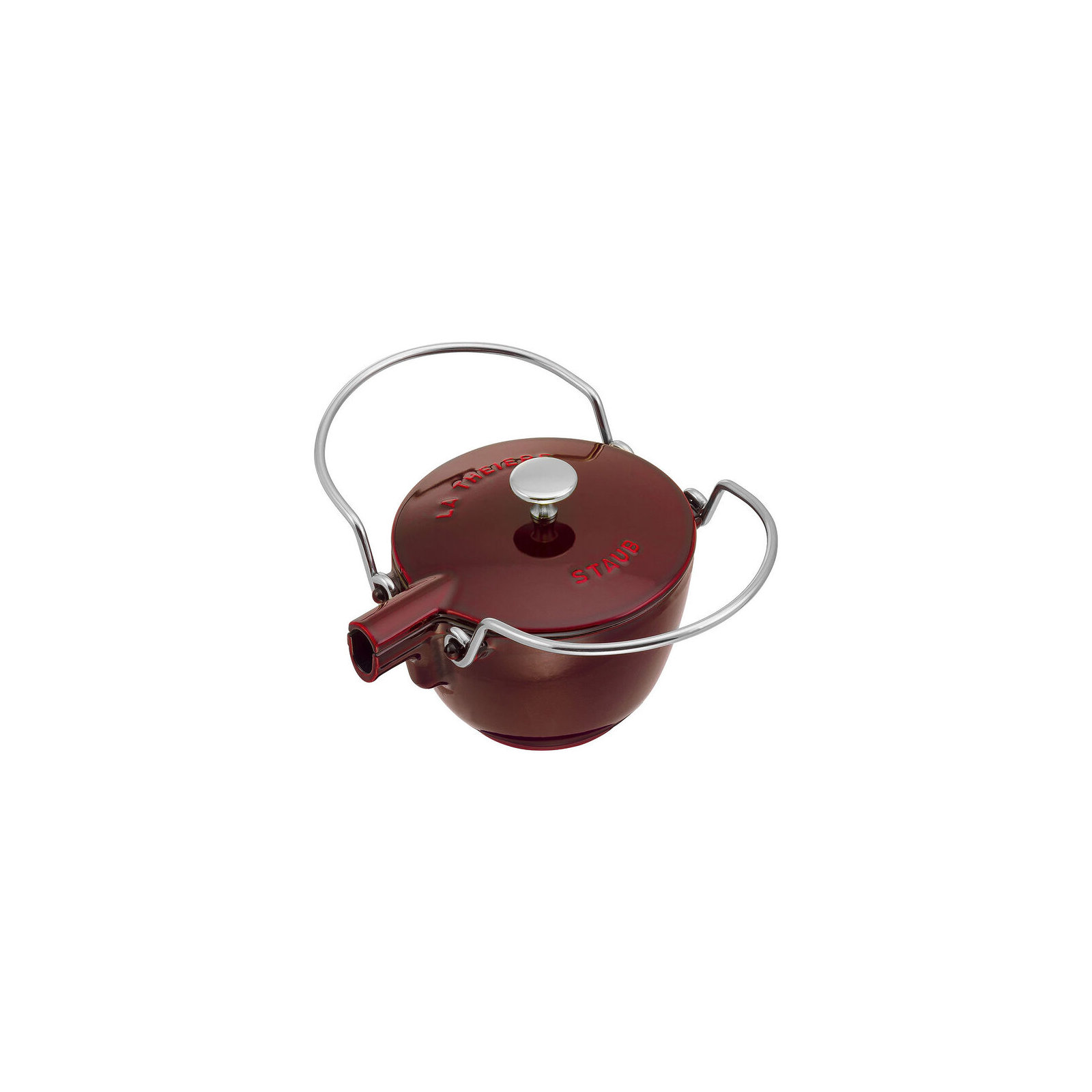 Staub Cast Iron 1-Quart Round Tea Kettle, Grenadine