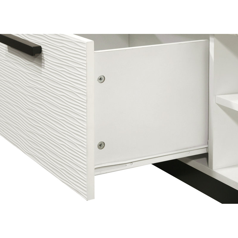 Matilda 47" White Coffee Table With White Faux Marble Top