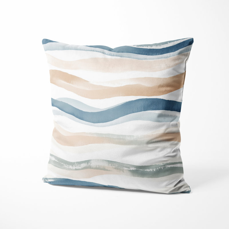 Coussin décoratif abstrait - Coussin bleu, H 16 po x l 16 po