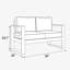 127cm Wide Metal Loveseat with Cushions-1118790576