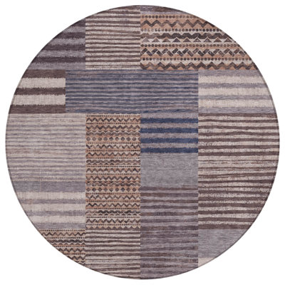 Machine Washable Indoor/Outdoor Chantille ACN2749 Striped Rug