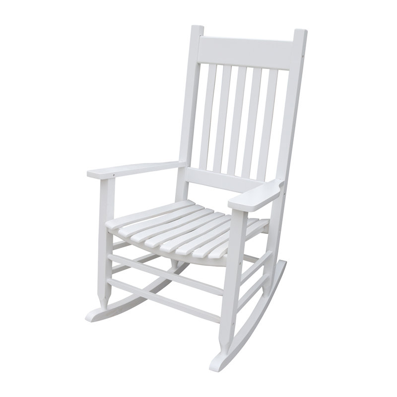 Chaise berçante en bois, Blanc
