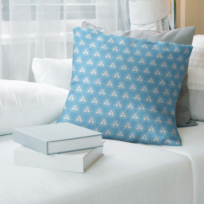 Coussin décoratif à motif d’arbre minimaliste classic Barbra, Duvet synthétique, 18 po x 18 po, Sarcelle clair