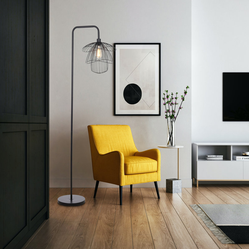  Lampe sur pied Orchid Downbridge, noire