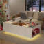 Table basse à plateau relevable avec tiroir coulissant et rangement caché, lumières DEL de 16 couleurs, charge sans fil et haut-parleur intégré-834033703
