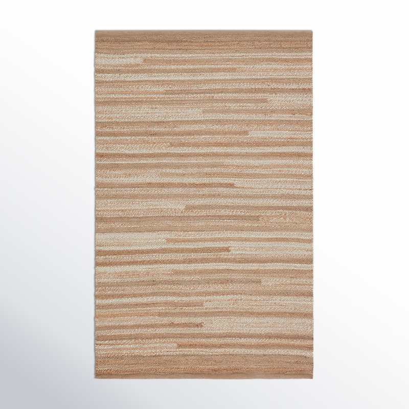 Kismet Hand-Knotted New Age 8' x 10' Jute Area Rug in Beige/Cream/Tan, Rectangle 2' x 3'