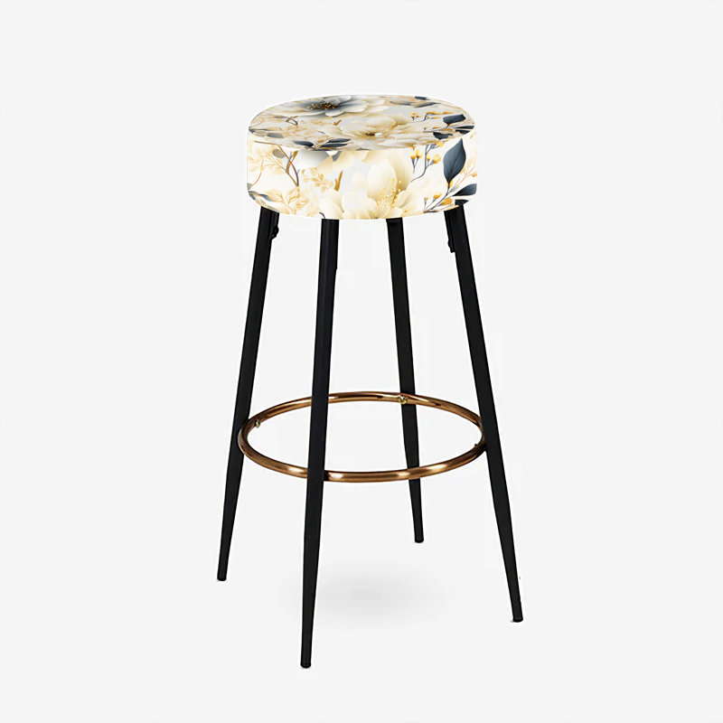 Ethereal Neutrals Boho Pattern - Floral Bar Stools Set Of 2