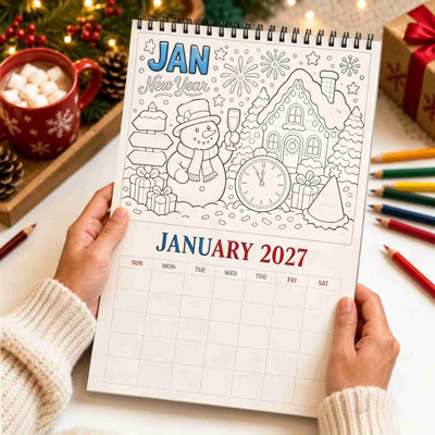 A Calendar Coloring The Calendar For 2027