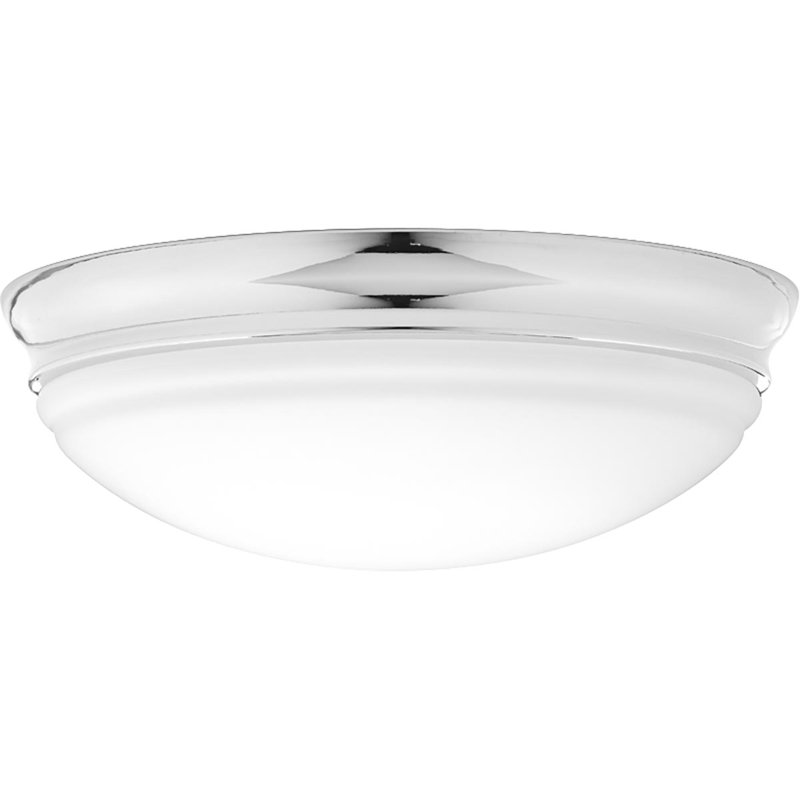 Mccully Glass LED Flush Mount, 4.50" H x 13.50" W x 13.50" D, Polished Chrome