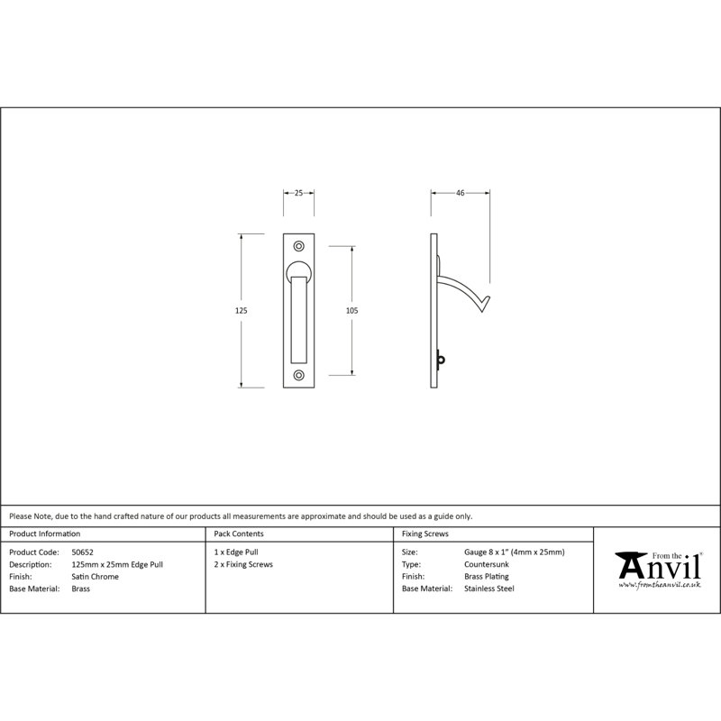 Finger Handle, Satin Chrome