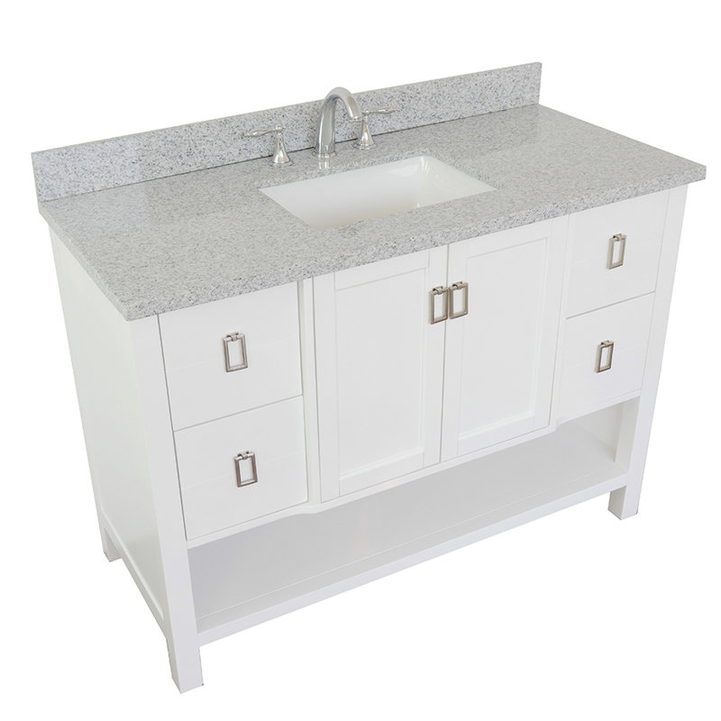 Ensemble de meuble-lavabo simple 49 po Wilhoit, Blanc / gris granit