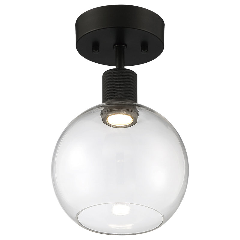 Southglenn Glass Semi Flush Mount, Matte Black