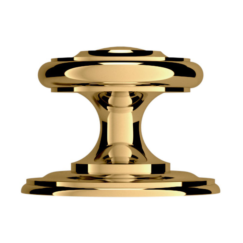 Round Non-Lacquered Brass Cabinet Knob Backplate